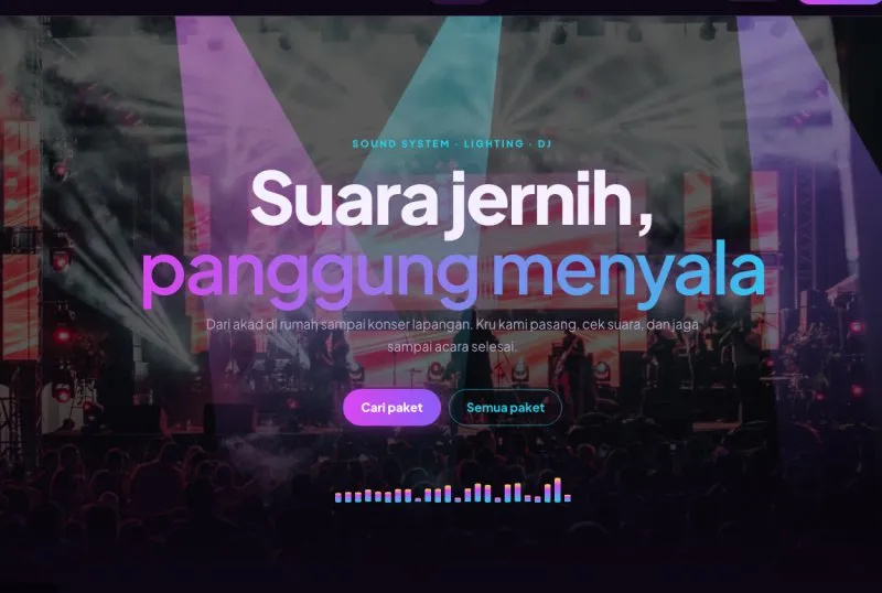 Tampilan theme Sewa Sound & Lighting