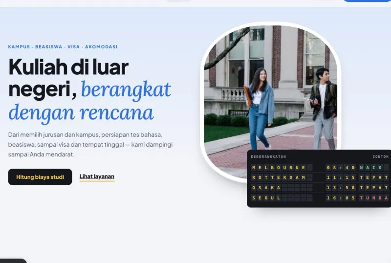 Tampilan theme Konsultan Studi Luar Negeri