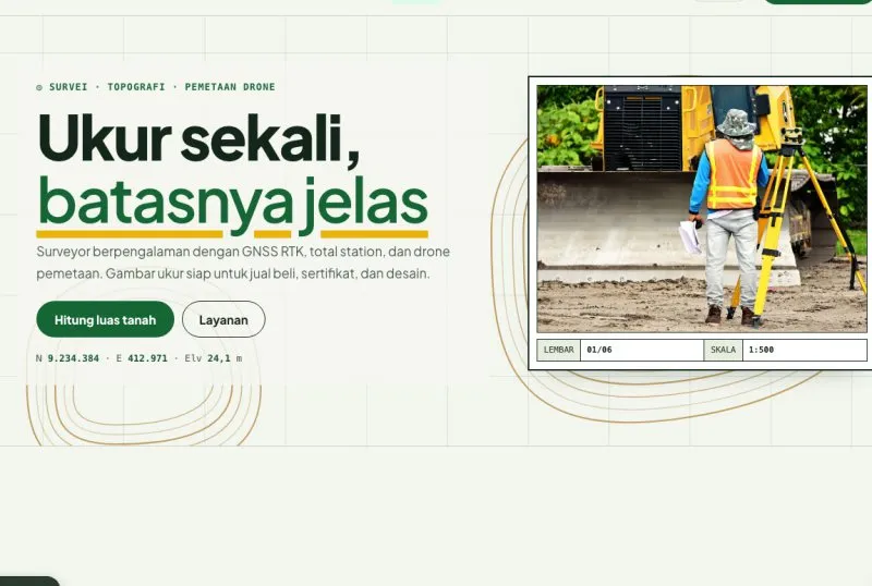 Tampilan theme Survei & Pemetaan Tanah
