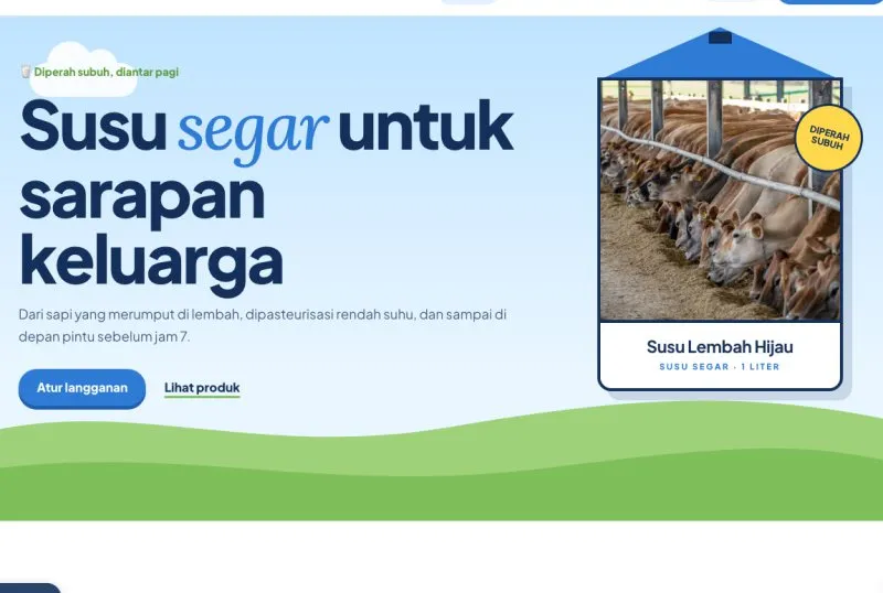 Tampilan theme Susu Sapi Segar