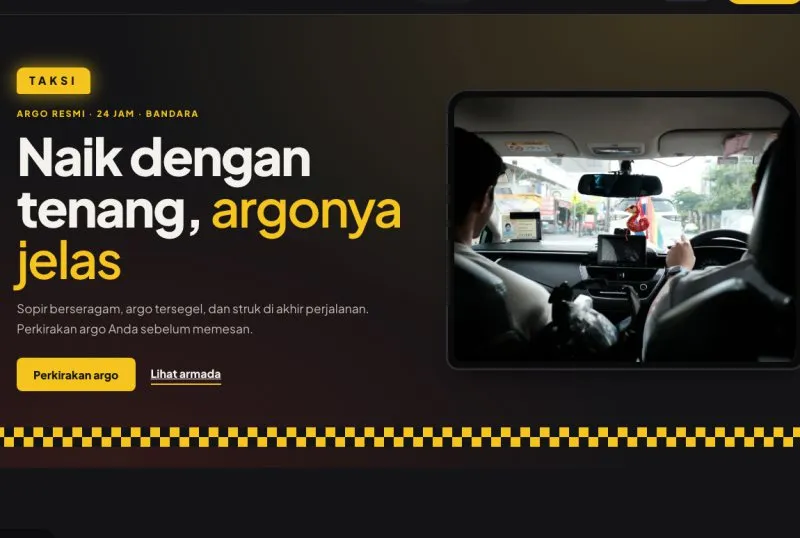 Tampilan template Taksi Lokal