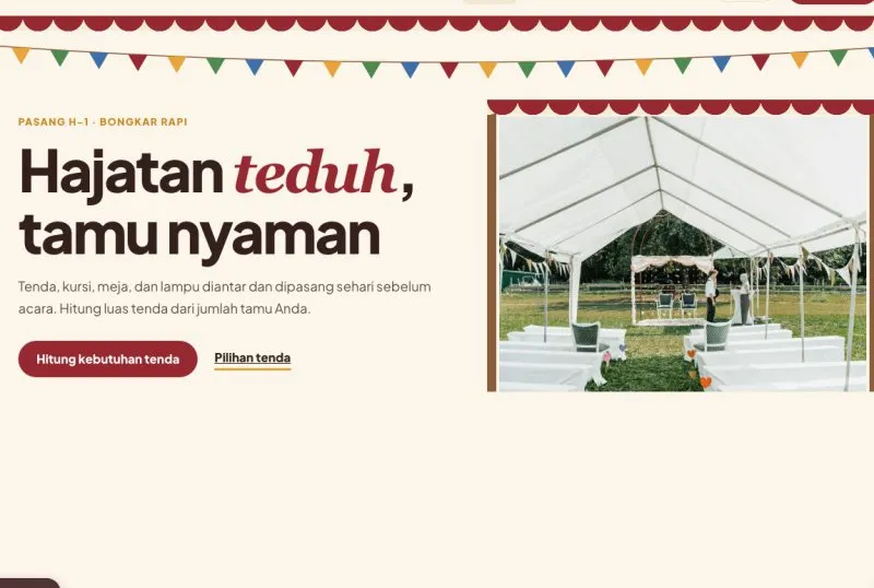 Tampilan theme Sewa Tenda & Terop