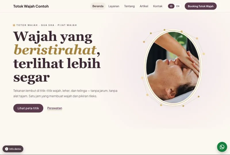 Tampilan theme WordPress Totok Wajah