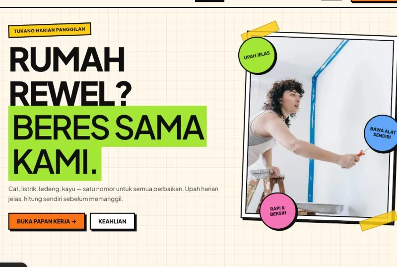 Tampilan theme Jasa Tukang Harian