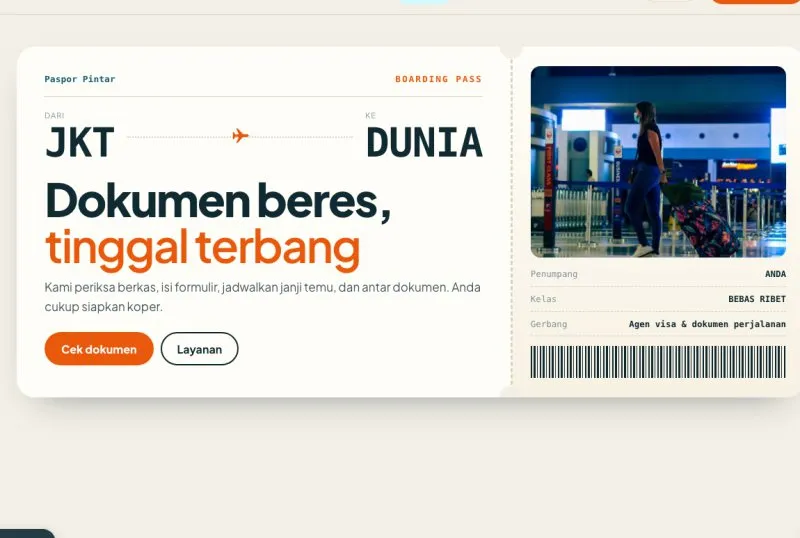 Tampilan theme Jasa Visa & Paspor