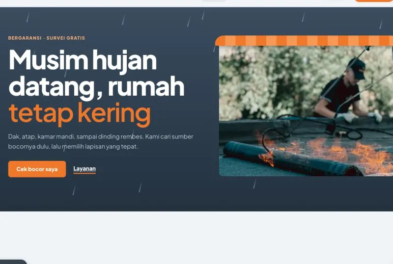Tampilan theme WordPress Jasa Anti Bocor & Waterproofing