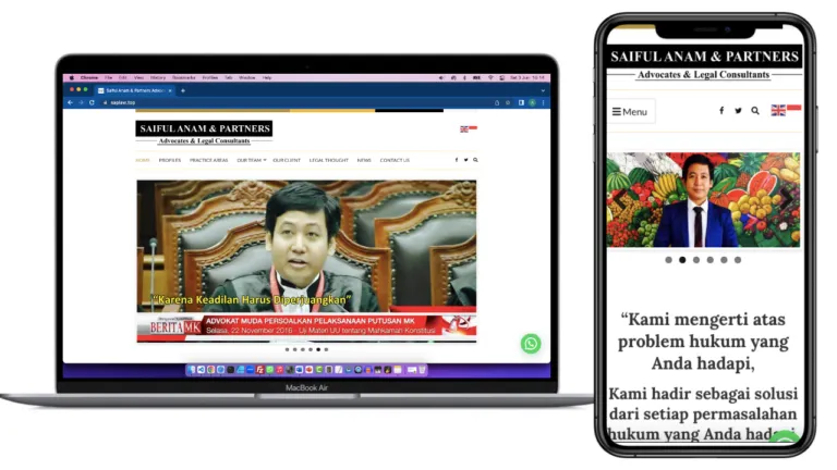 Tampilan website SAP LAW