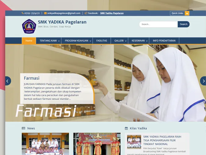 Tampilan website SMK Yadika