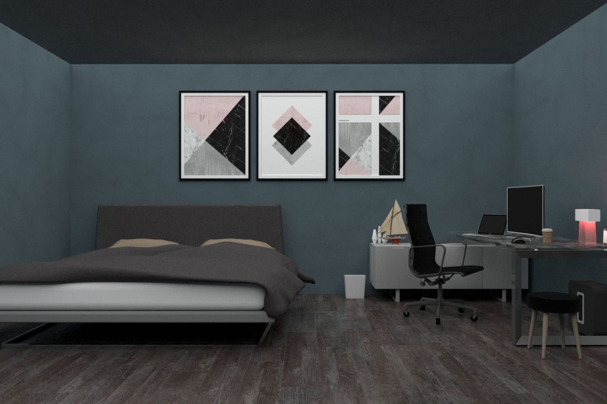 Kamar Kerja Gelap Elegan